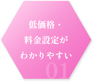 低価格・料金設定がわかりやすい